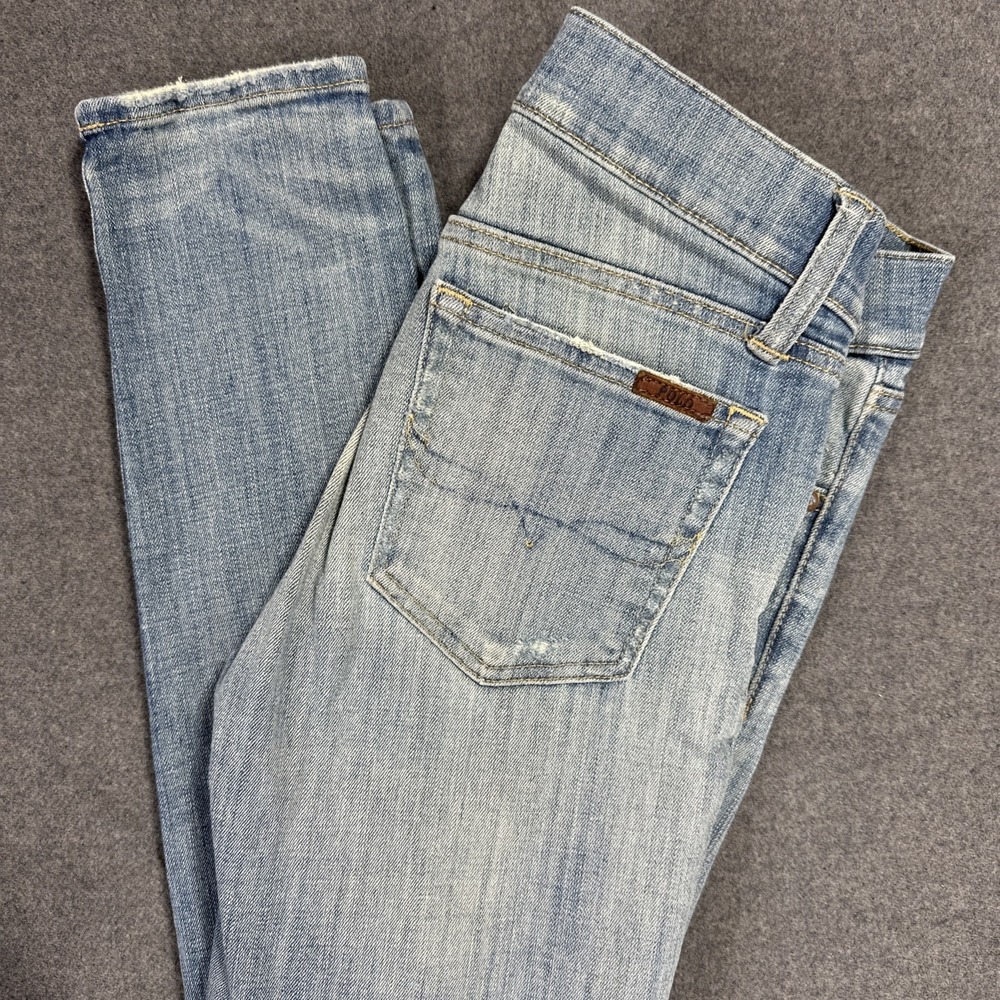 Polo Ralph Lauren Jeans Womens 26 Tompkins Skinny Distressed Blue Denim 26x30.5